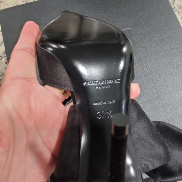 Saint Laurent Black Killer 90 On Pump Satin Ysl Shoe Size 37.5 - Picture 6 of 11